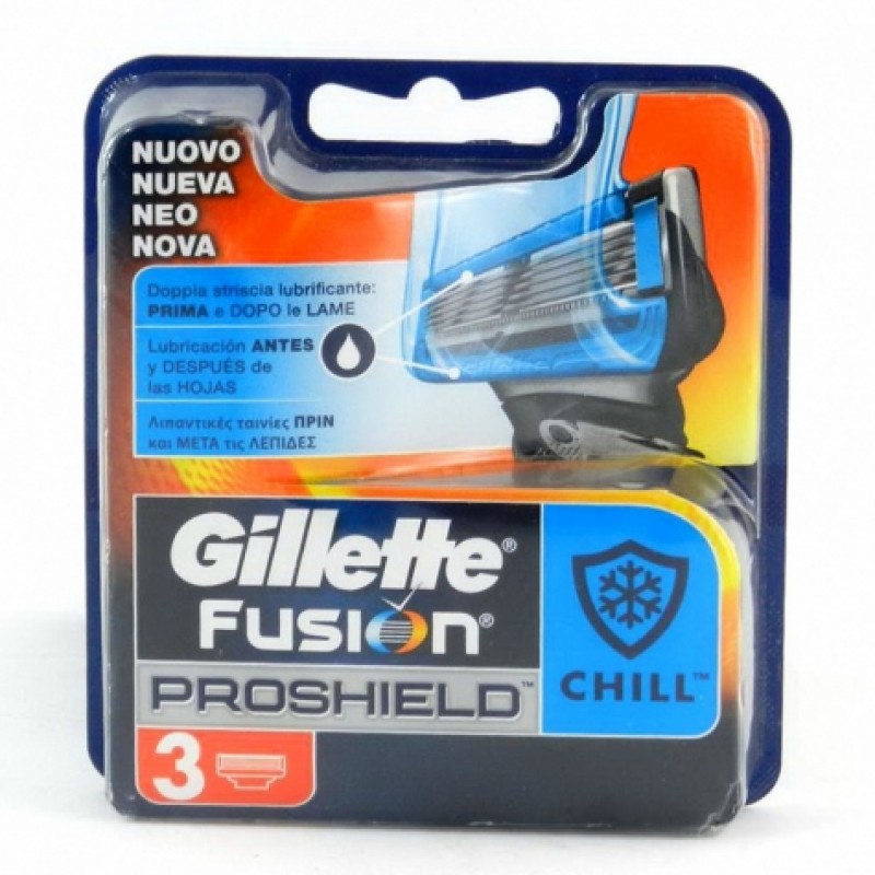 Леза Gillette Fusion ProShield chill з охолодженням 3шт