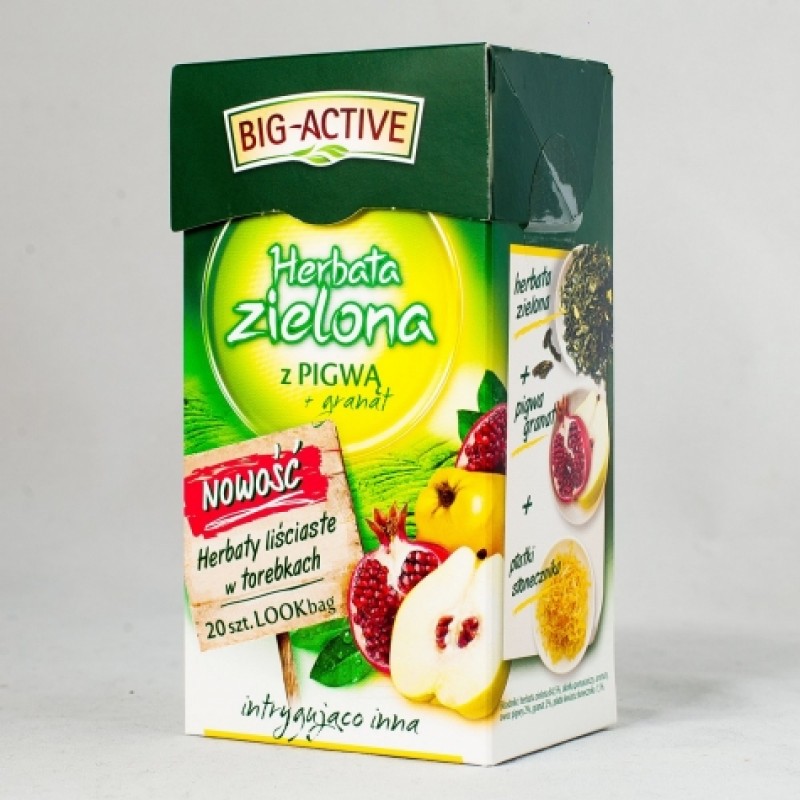 Чай зелений Big-Active з айвою та гранатом 20пакетиків