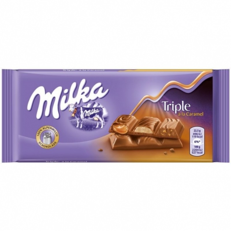Шоколад Milka Triple карамель 100г