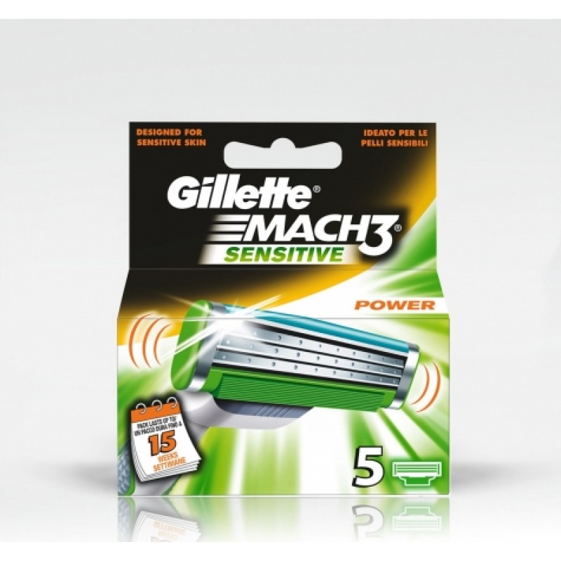 Леза Gillette Mach3 Sensitive 5 шт