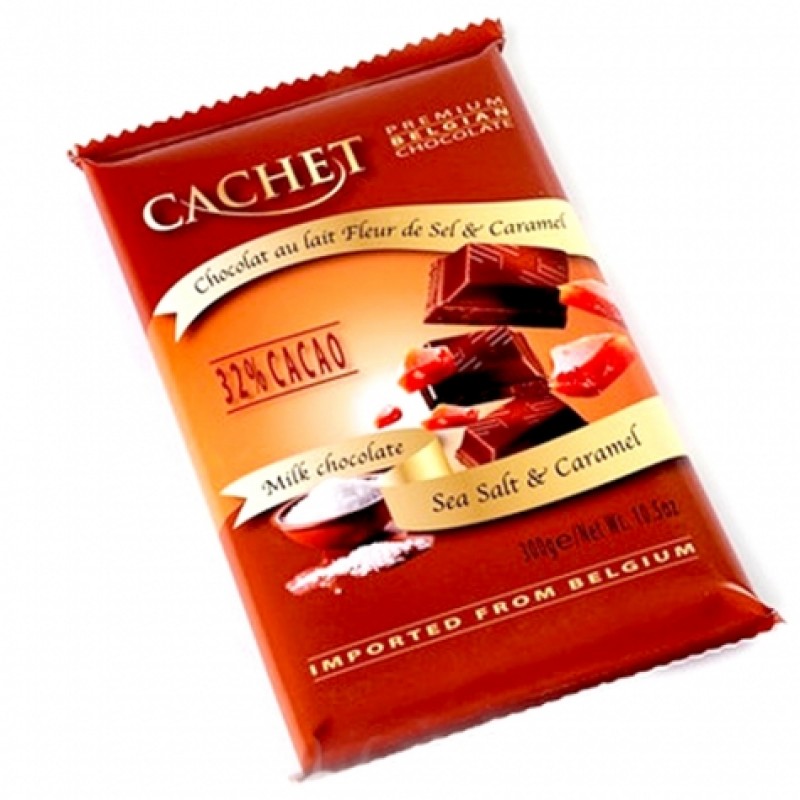 Шоколад Cachet молочний 32% какао карамель і морська сіль 300г