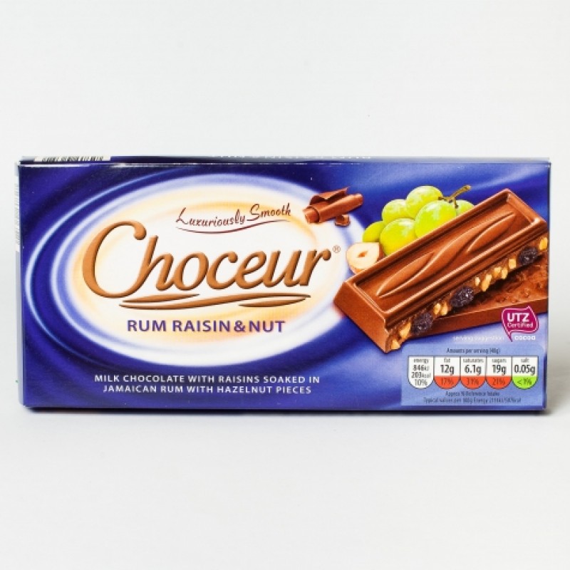 Шоколад Choceur молочний з ізюмом та горіхами 200г
