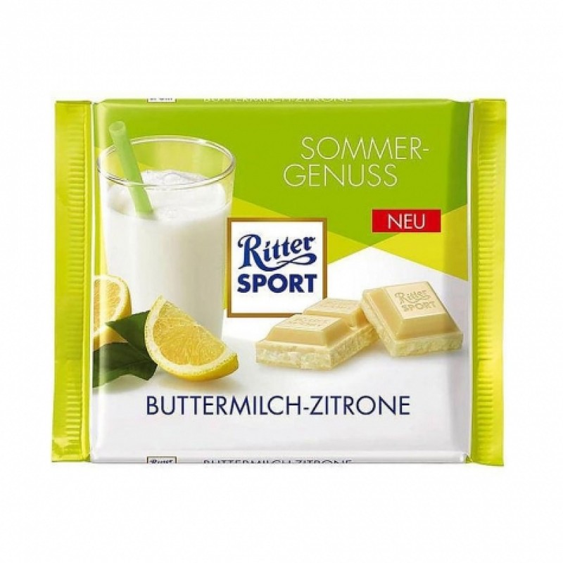 Шоколад Ritter Sport білий з йогуртом і лимоном 100г