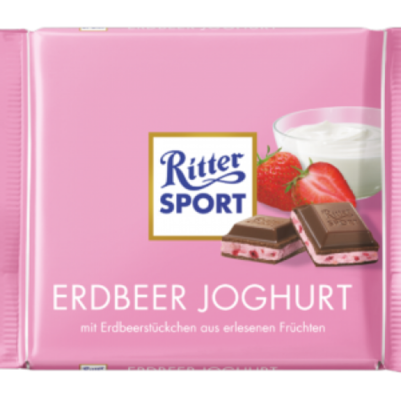 Шоколад Ritter Sport з йогуртом та полуницею 100г