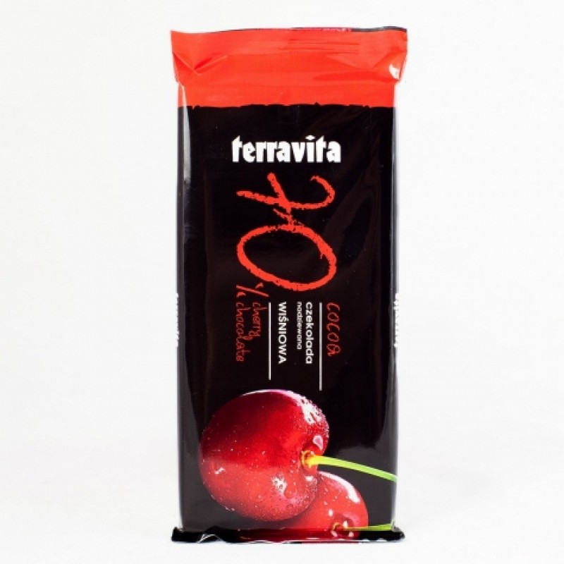 Шоколад Terravita 70% какао з вишневою начинкою 100г