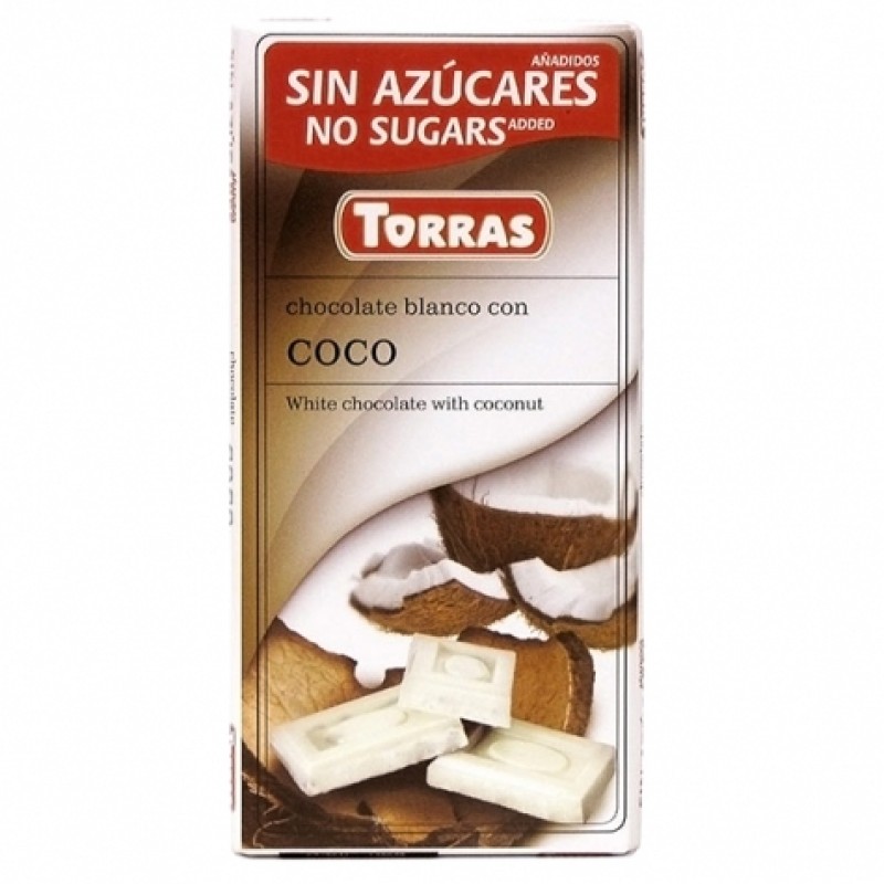 Шоколад Torras білий з кокосом 75г