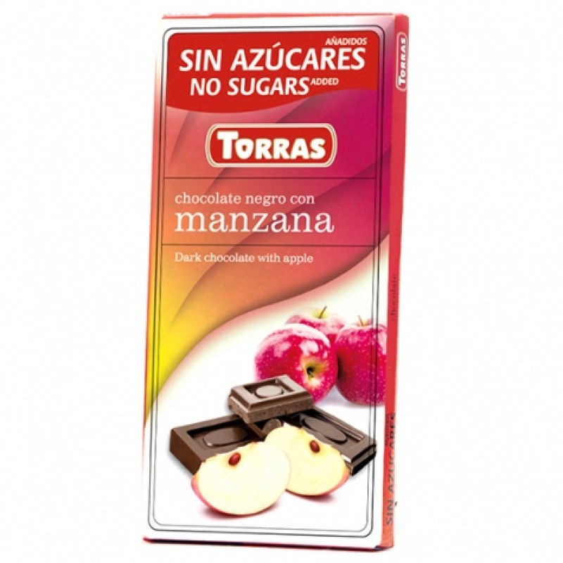 Шоколад Torras чорний з яблуком 75г
