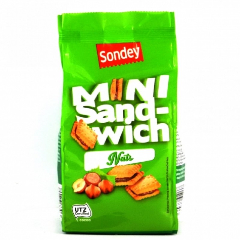 Печення Sondey mini sand-wich з горiховим кремом 150г