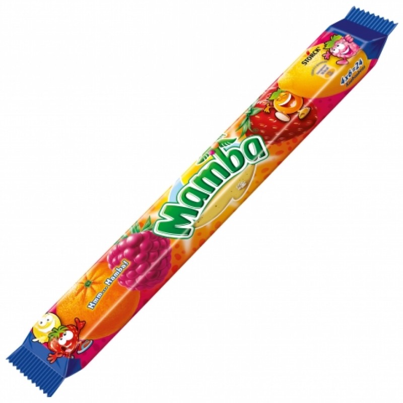 Жувальні цукерки Mamba 4 смаки 24шт 106г